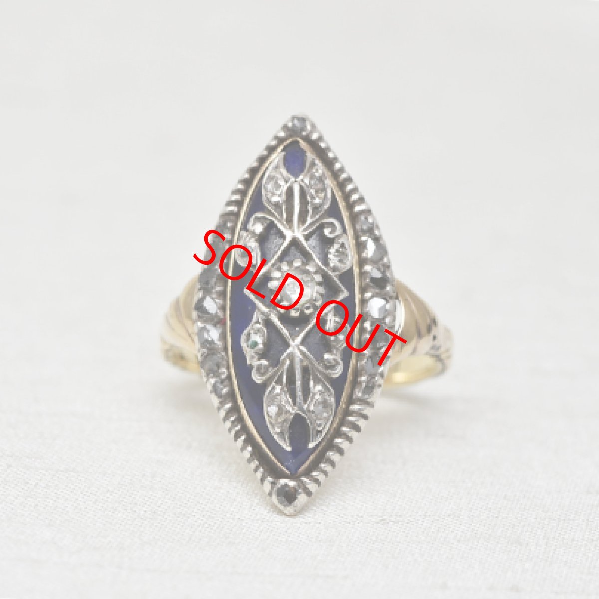 画像1: Sold 14ct・sv・ダイヤモンドリング (1)