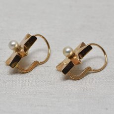 画像2: 18ct,パールイヤリング (2)