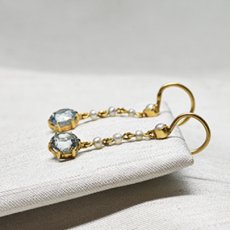 画像5: Sold ゴールド・アクアマリン・パールイヤリング（11ct.） (5)