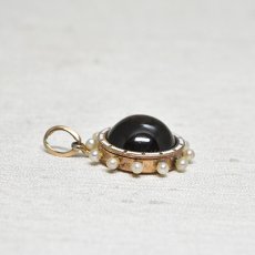 画像5: ゴールド・エナメル・ガーネット・パール ペンダント (5)