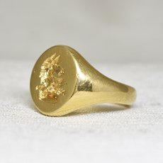 画像2: ゴールドインタリオリング 18金 (2)