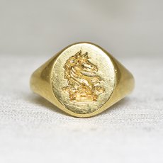 画像1: ゴールドインタリオリング 18金 (1)